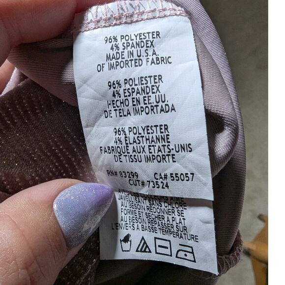 Vtg Y2K Jump Apparel Pink Velvet Metallic Swirl Open Back Bodycon Mini Dress S - Picture 6 of 6